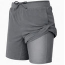 Men's 2 in 1 Stretch Quick Dry Gym Running Shorts With Liner - OutletSavings