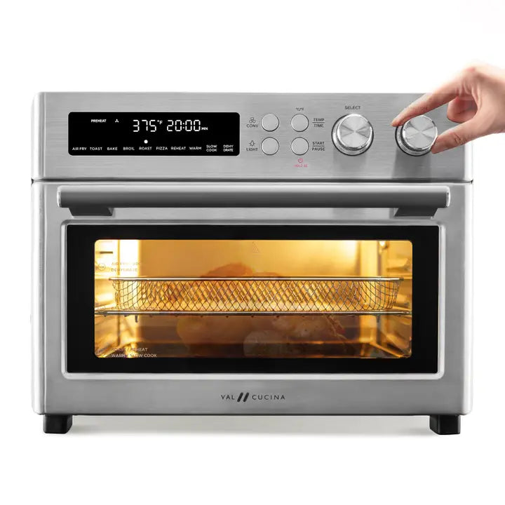 VAL CUCINA 10-in-1 Air Fryer Toaster Oven - Brushed Stainle
