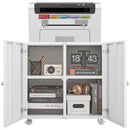 Mobile Office Printer Stand with File Drawer White