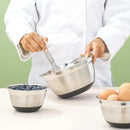 JoyJolt Stainless Steel Bowls with Lids - Set of 7 - Black