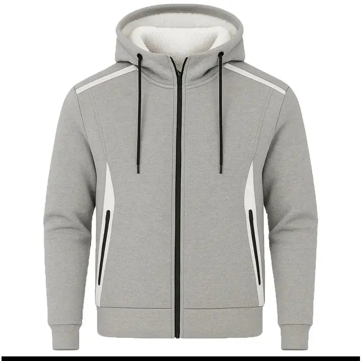 Men's Sherpa Fleece Lined Reflective Tech Zip Hoodie