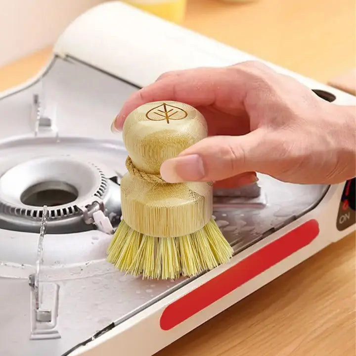 Eco Kitchen Cleaning Supplies - 1 Pack Bamboo Dish Brush