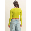 Cutout Long Sleeve Crop Top