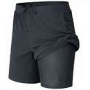 Men's 2 in 1 Stretch Quick Dry Gym Running Shorts With Liner - OutletSavings