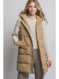 Hooded Long Quilted Puffer Vest