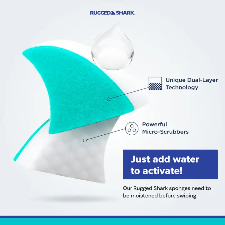 Rugged Shark Footwear Cleaner Kids 4pk