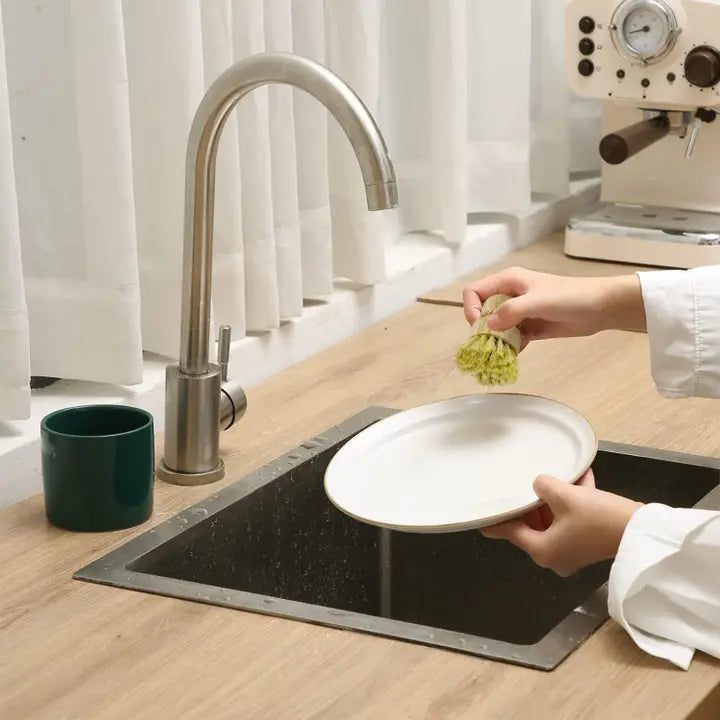 Eco Kitchen Cleaning Supplies - 1 Pack Bamboo Dish Brush