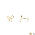18K Gold Pvd Stainless Steel Bow Stud Earrings