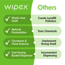 Table Bussers® Natural All-Purpose Cleaning Wipes | Compostable Cloth | Portable Dispensing Bucket