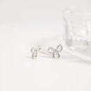 18K Gold Pvd Stainless Steel Bow Stud Earrings
