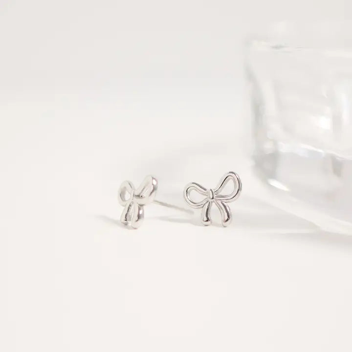 18K Gold Pvd Stainless Steel Bow Stud Earrings