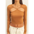 Cutout Long Sleeve Crop Top