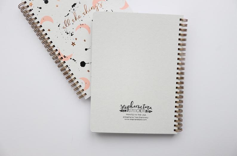 Celestial Foil Spiral Bound Hard Cover Notebook