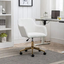 Modern White Teddy Fabric Adjustable Office Chair