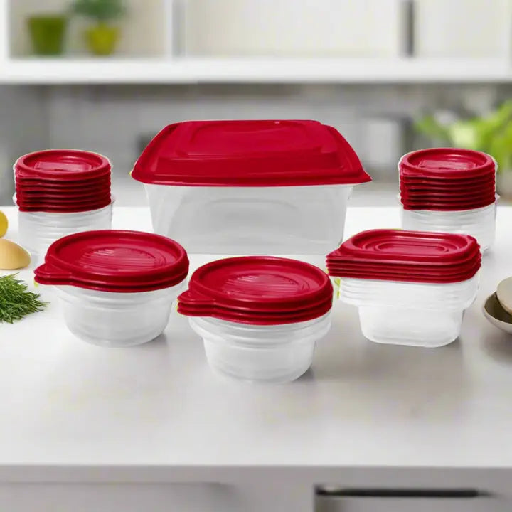 Nested 50-Piece Plastic Food Storage Container Set