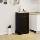 Black Tilt-Out Trash Cabinet with Drawer and Storage