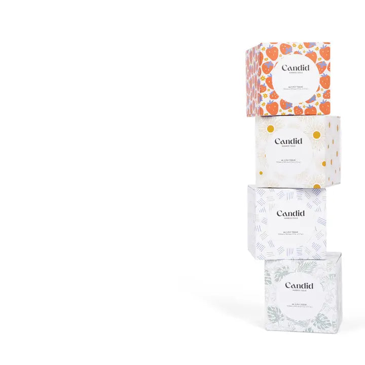 Square Facial Tissue, Four Pack