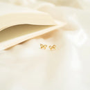 18K Gold Pvd Stainless Steel Bow Stud Earrings