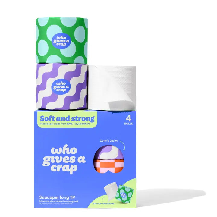 100% Recycled Toilet Paper - Retail 4 Pack (6/case)