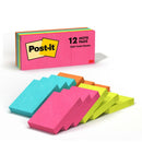 Post-it Notes, 12 Pads, 1 3/8 in x 1 7/8 in, Clean Removal, School Supplies and Office Products, Sticky Notes