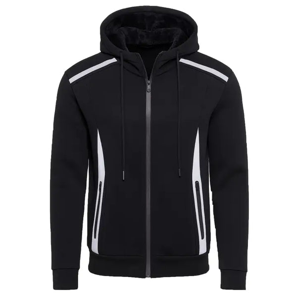 Men's Sherpa Fleece Lined Reflective Tech Zip Hoodie