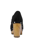 Osage Black Clogs Loafers in Fine Suede - OutletSavings