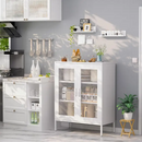 Metal Storage Cabinet with Mesh Doors, Adjustable Shelves