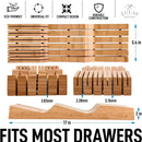 Bamboo Knife Drawer Organizer Insert