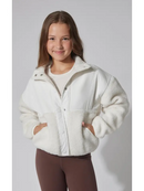 Tween Girls Trendy Sherpa Cozy Jacket with Snaps Closure