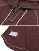 Short Sleeve  Henley Round Bottom  HoodieT-Shirts - OutletSavings