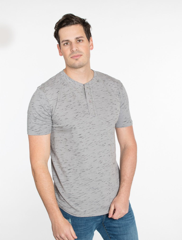 MEN'S HENLEY SHORT SLEEVE T-SHIRT - OutletSavings