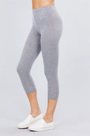 Cropped Length Cotton Leggings - OutletSavings