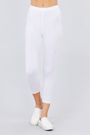 Cropped Length Cotton Leggings - OutletSavings