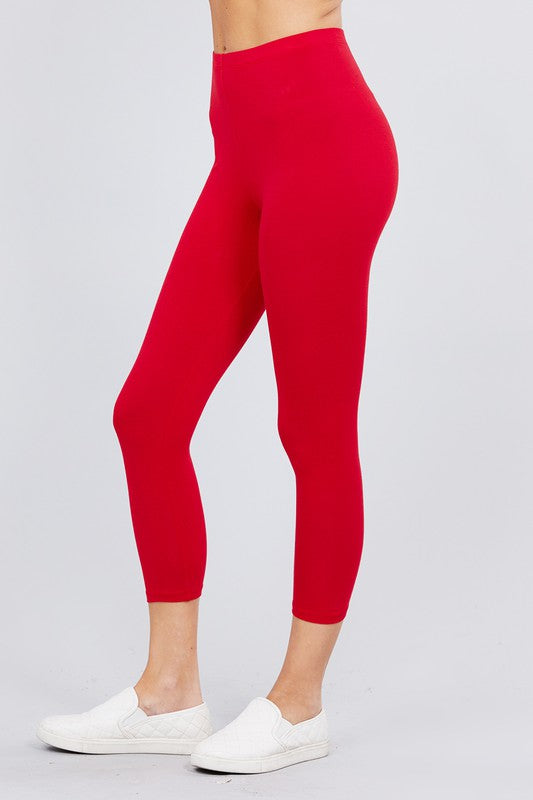 Cropped Length Cotton Leggings - OutletSavings