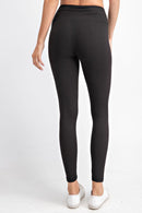 Full Length Wide Waist Band Laser Cut Leggings - OutletSavings