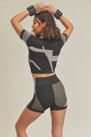Active Seamless Crop T-Shirt & Short Biker Set