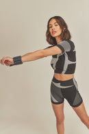 Active Seamless Crop T-Shirt & Short Biker Set
