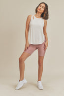 Asymmetric Cutout Lightweight Rib Tank Top