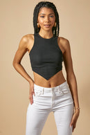 BANDANA HEM RIBBED TANK TOP