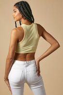 BANDANA HEM RIBBED TANK TOP