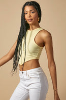 BANDANA HEM RIBBED TANK TOP