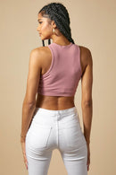 BANDANA HEM RIBBED TANK TOP