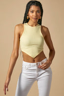 BANDANA HEM RIBBED TANK TOP