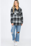 Womens Boyfriend Flannel Shirt S L ONLY