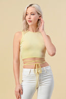 BACKLESS ITY RIBBED TIE DETAIL TOP