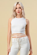 BACKLESS ITY RIBBED TIE DETAIL TOP