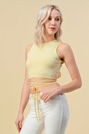 BACKLESS ITY RIBBED TIE DETAIL TOP