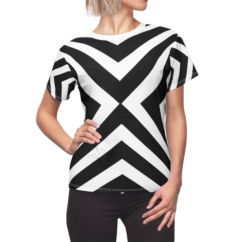Zebra X Pattern Women's Cut & Sew Tee - OutletSavings