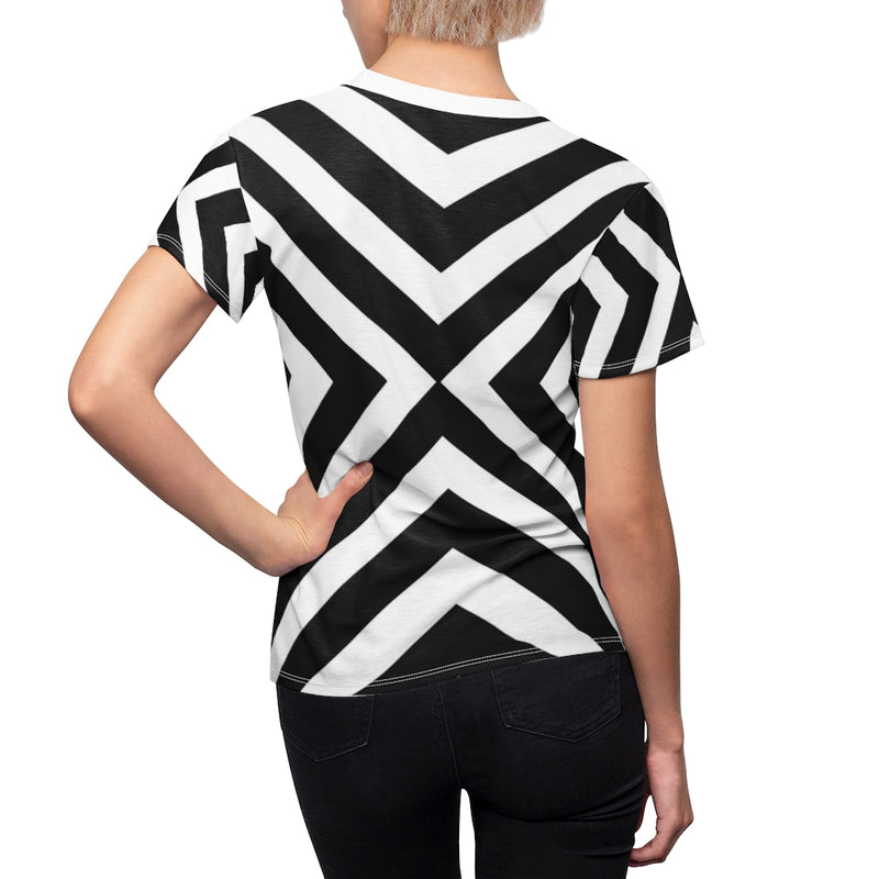 Zebra X Pattern Women's Cut & Sew Tee - OutletSavings