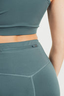 Overlay Mesh Pocket Highwaist Leggings - OutletSavings